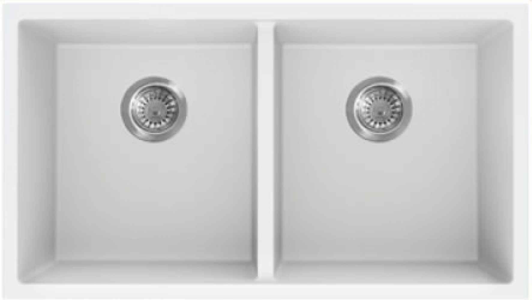 34-in. W CSA Approved White Granite Composite Kitchen Sink With 2 Bowl