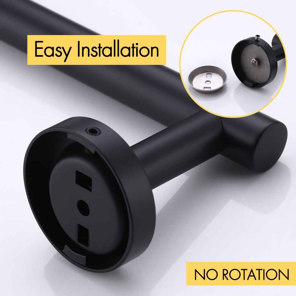 24 in. x 2.5 in. x 1.5 in. Black Towel Bar Stainless Steel