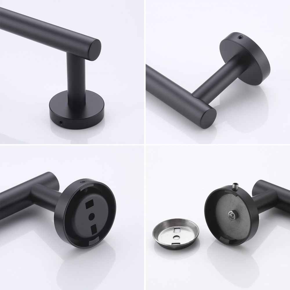 32 in. x 2.5 in. x 1.5 in. Black Towel Bar Stainless Steel