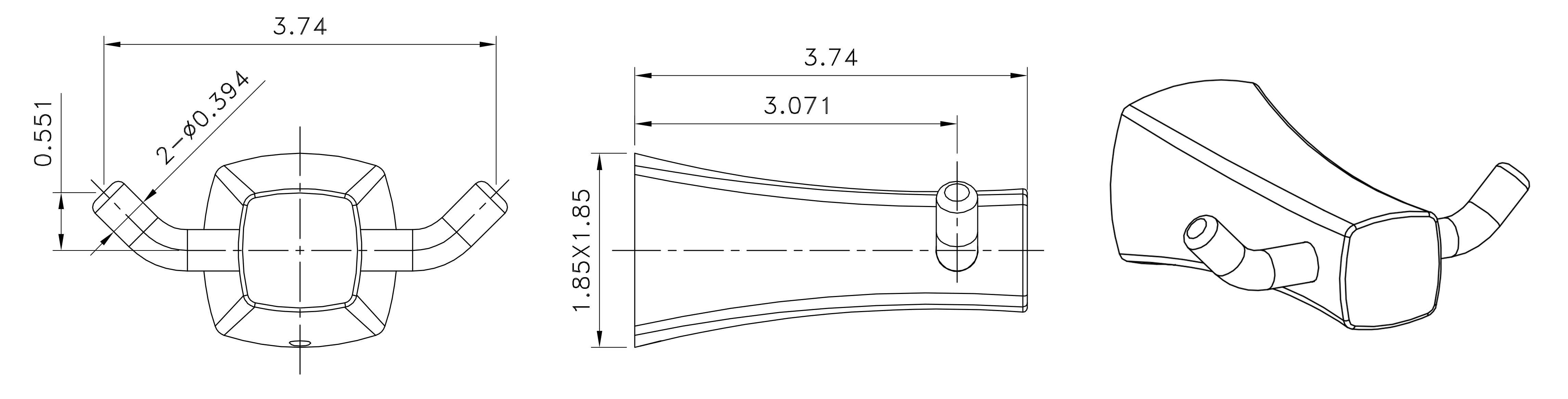 4.13-in. x 1.85-in. Robe Hook Chrome Stainless Steel