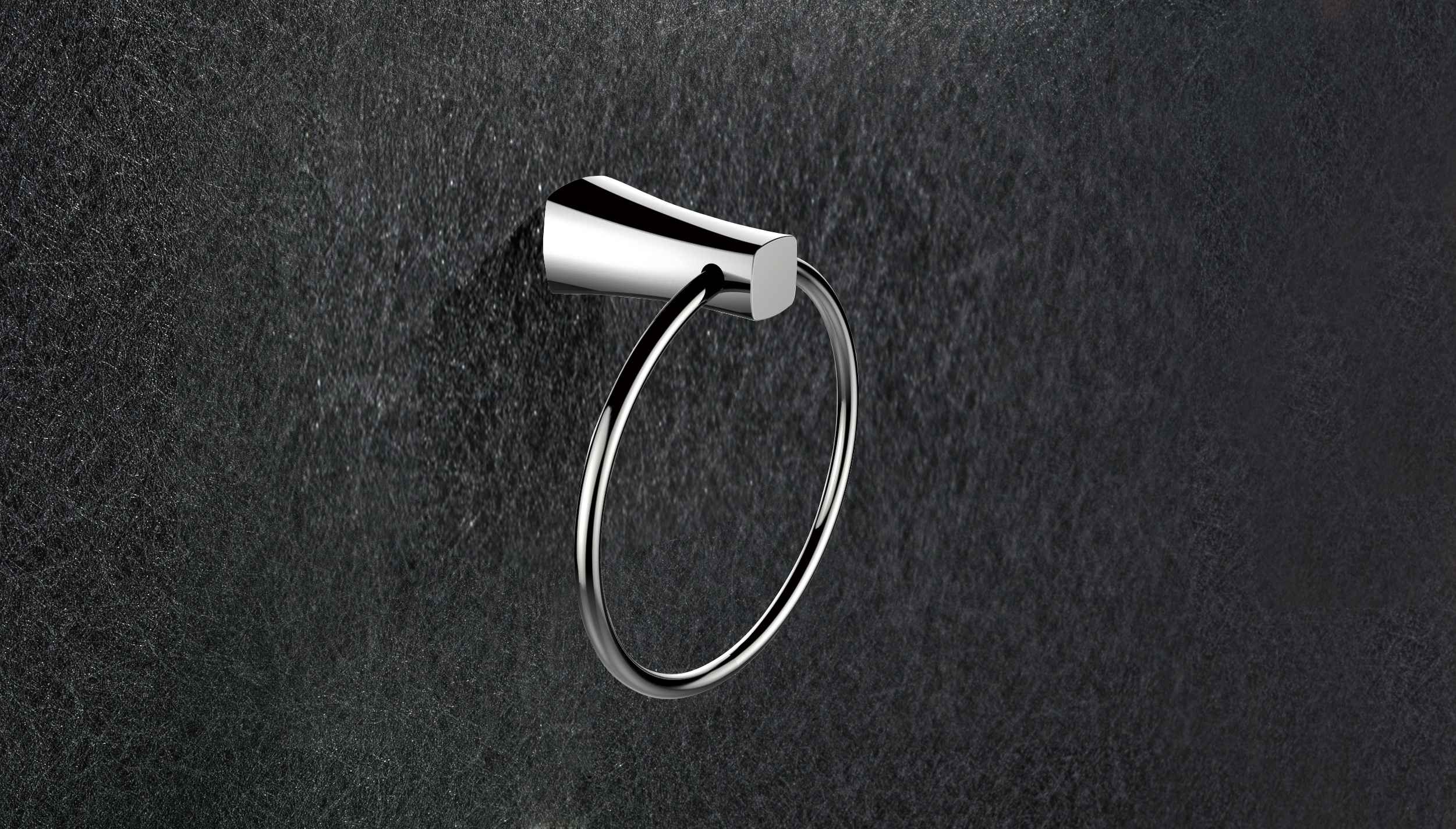 7.09 in. x 3.74 in. Wall Mount Chrome Towel Ring Stainless Steel