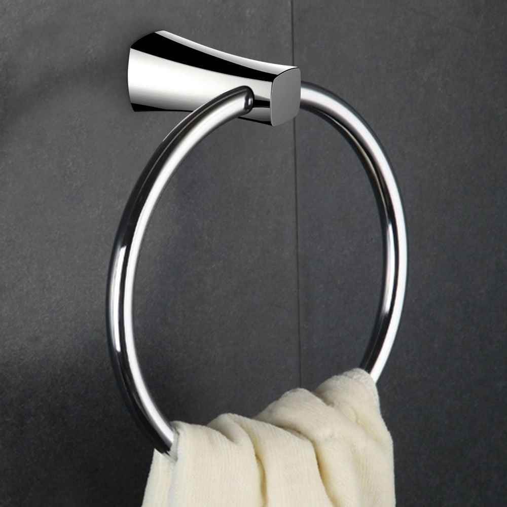 7.09 in. x 3.74 in. Wall Mount Chrome Towel Ring Stainless Steel