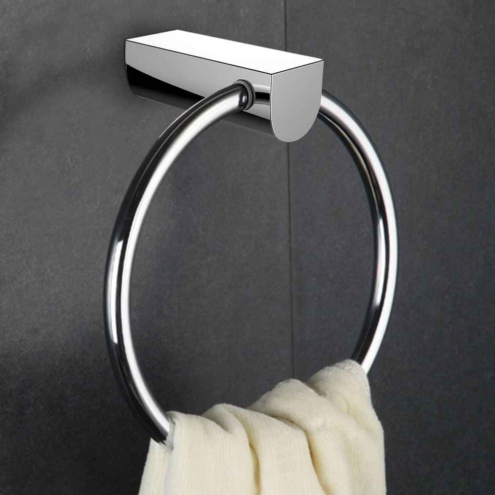 7.09 in. x 3.54 in. Wall Mount Chrome Towel Ring Stainless Steel