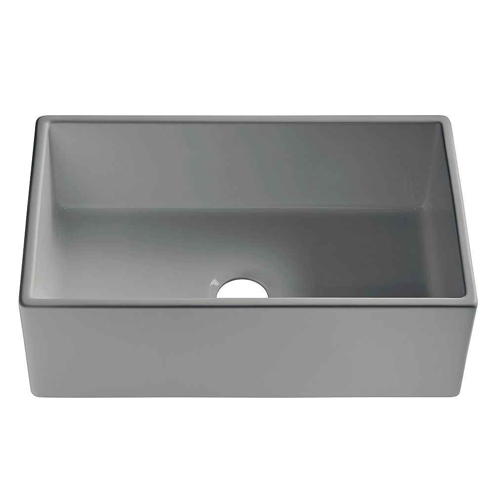 33-in. W CSA Approved Grey Granite Composite Kitchen Sink With 1 Bowl