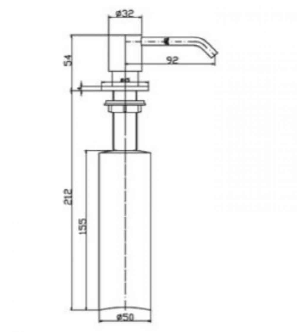 2.13 in. x 3.15 in. x 2.75 in. Stainless Steel Soap Dispenser Above Counter