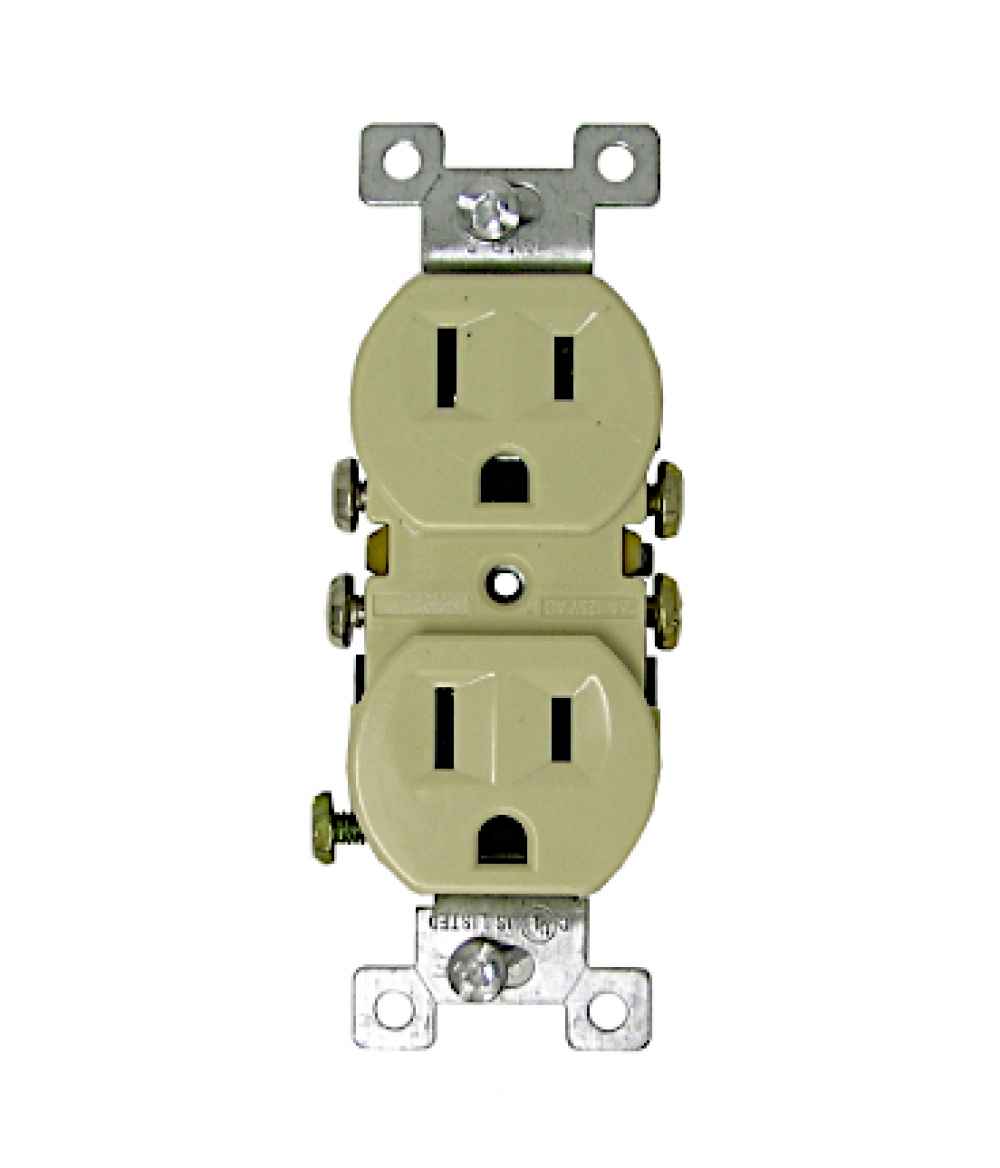 15 AMP Unique Ivory Electrical Receptacle Aluminum