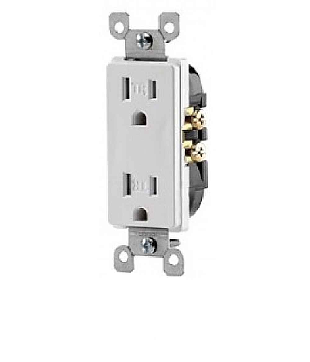 15 AMP Unique White Electrical Receptacle Aluminum