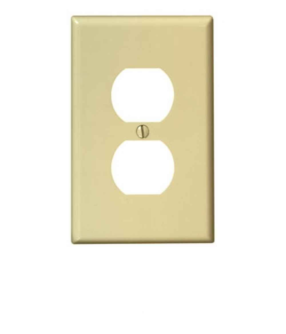 Rectangle Ivory Electrical Receptacle Plate Plastic
