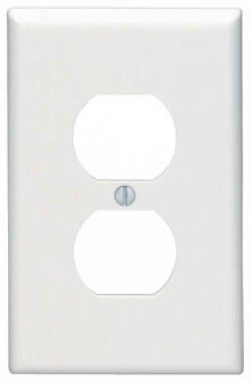Rectangle White Electrical Receptacle Plate Plastic
