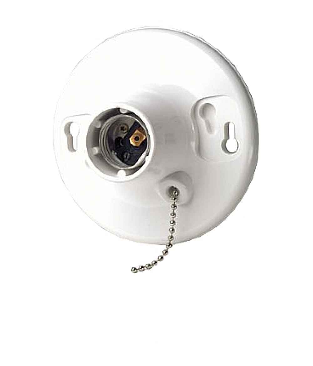 Round White Bulb Holder Ceramic