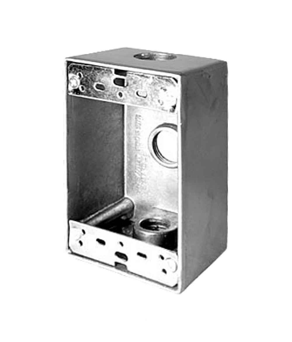 2.875 in. x 2.00 in. x  4.625 in.  Rectangle  Aluminum  Electrical Receptacle Box