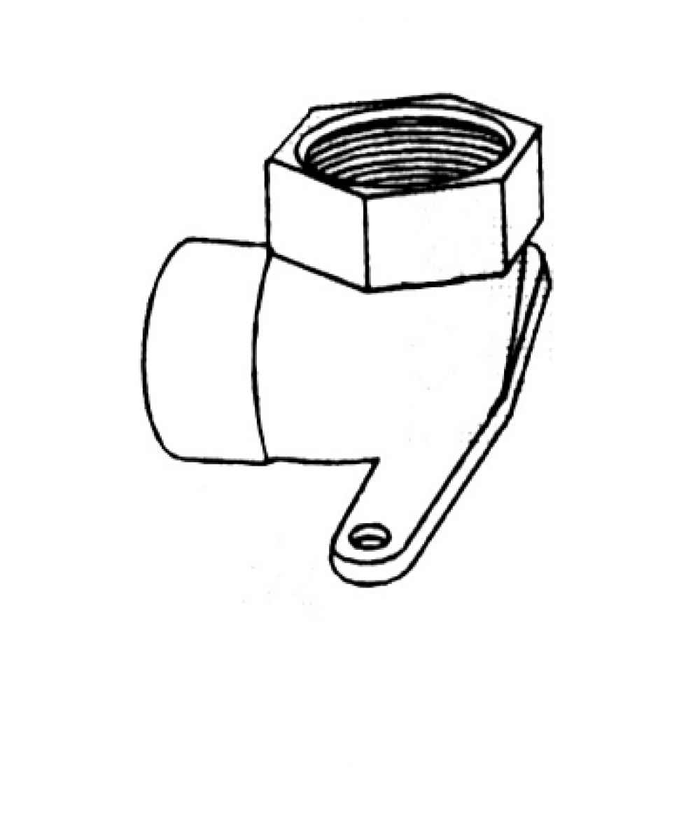 0.5in. x 0.5in. Copper 90 Wing Back Elbow Cast