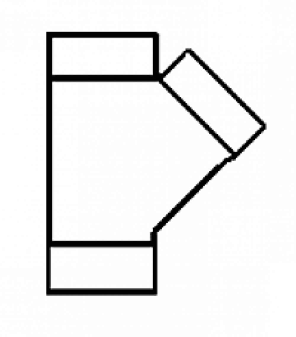 1.5 in. x 1.5 in. x 1.5 in. ABS 45 Wye