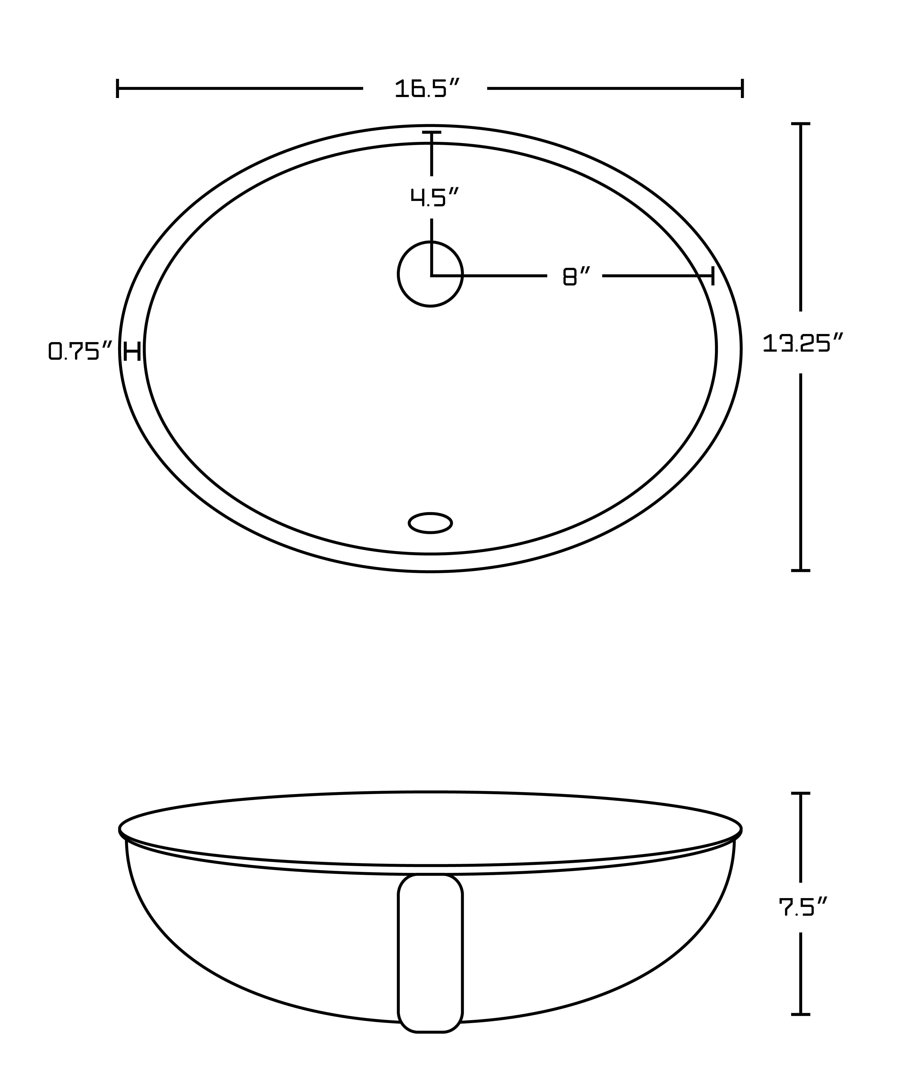 16.5-in. x 13.25-in. Ceramic Bathroom Undermount Sink In White CSA
