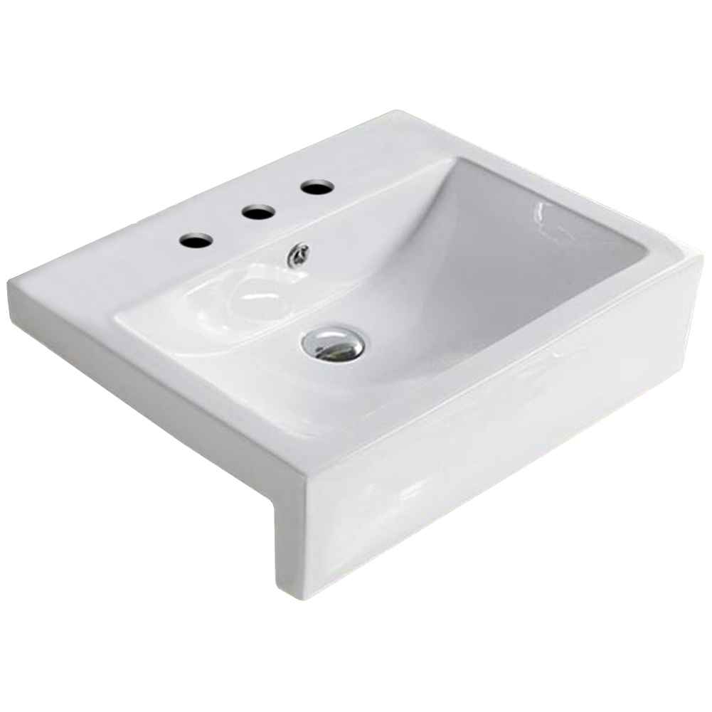 23.6-in. x 17.7-in. Rectangle Bathroom Vessel Sink White Enamel Glaze