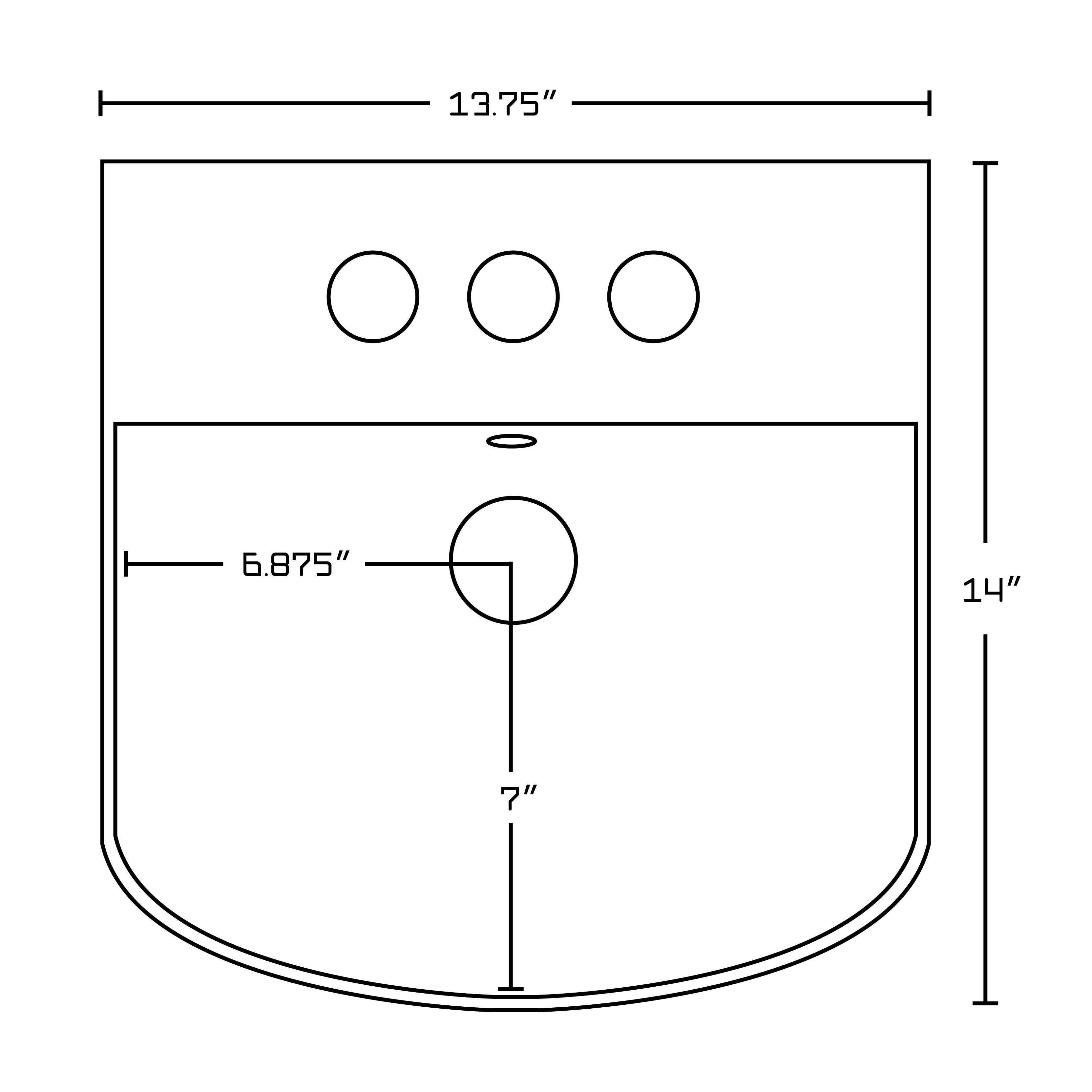 13.75-in. x 14-in. Rectangle Bathroom Vessel Sink White Enamel Glaze