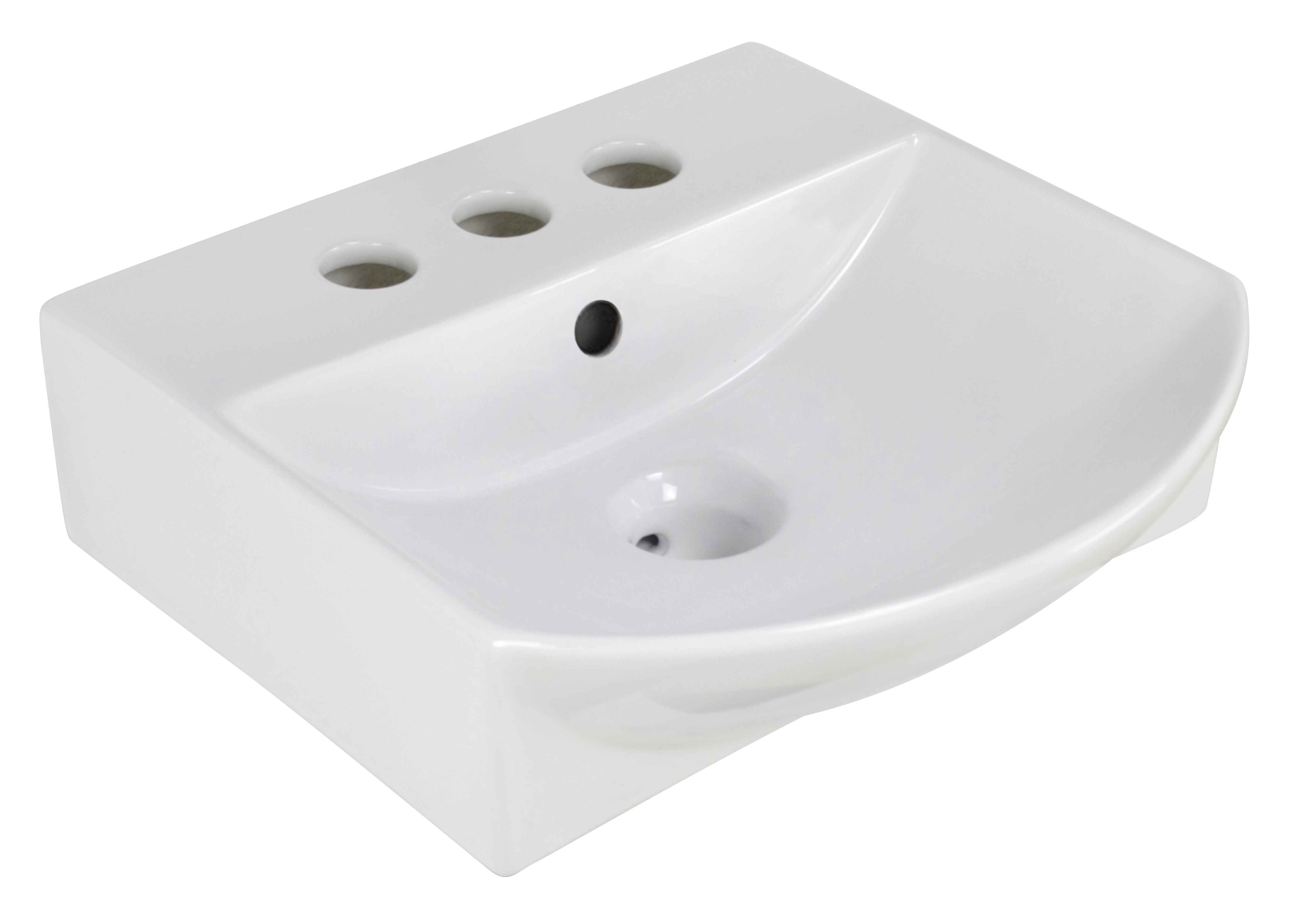 13.75-in. x 14-in. Rectangle Bathroom Vessel Sink White Enamel Glaze