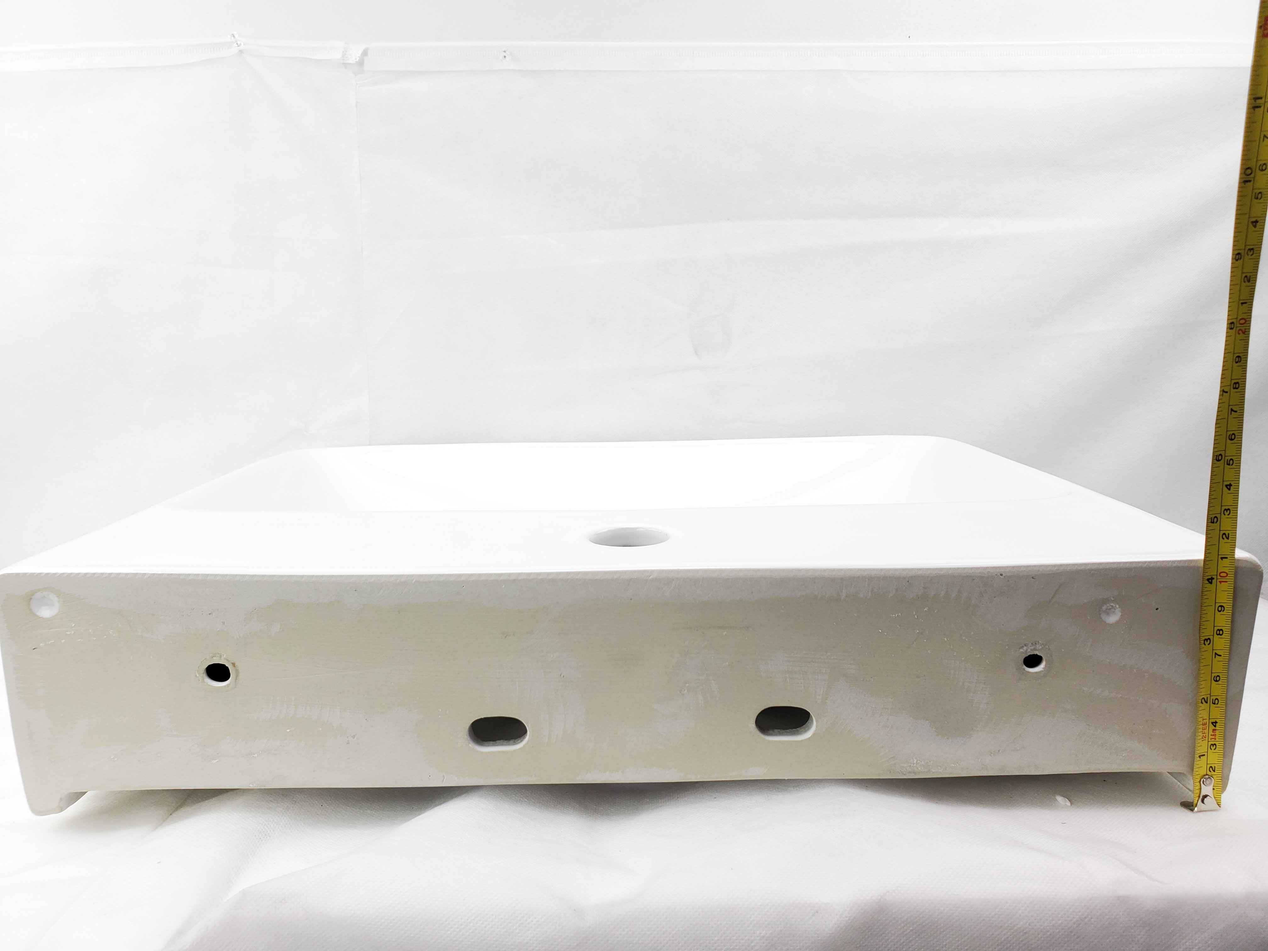 19.88-in. x 13.97-in. Rectangle Bathroom Vessel Sink White Enamel Glaze
