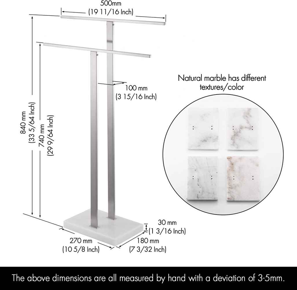 20 in. x 34 in. Floor Mount Brushed Stainless Steel Towel Rack Stainless Steel
