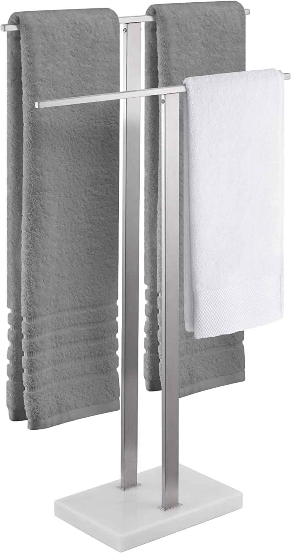 20 in. x 34 in. Floor Mount Brushed Stainless Steel Towel Rack Stainless Steel