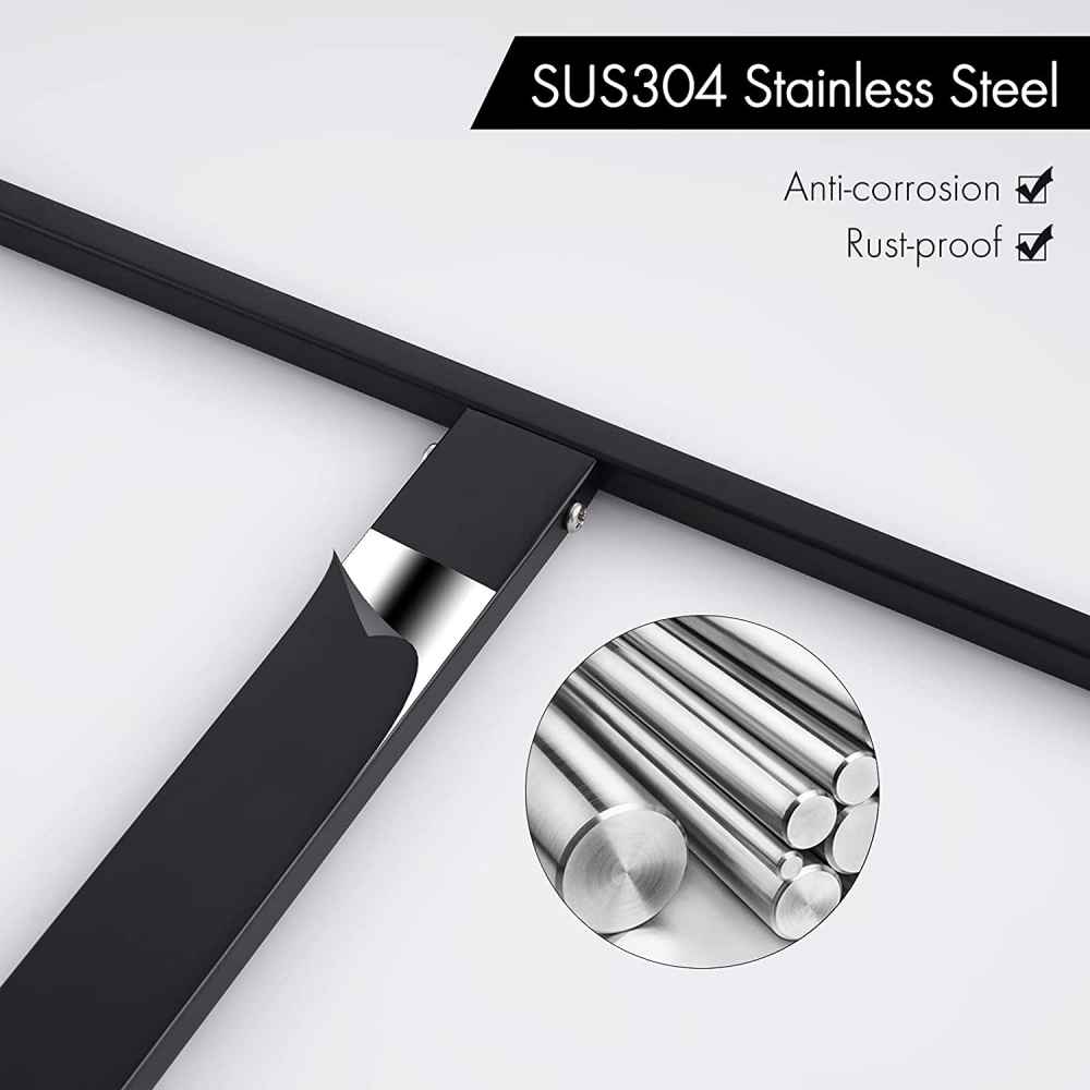 20 in. x 34 in. Floor Mount Matte Black Towel Rack Stainless Steel
