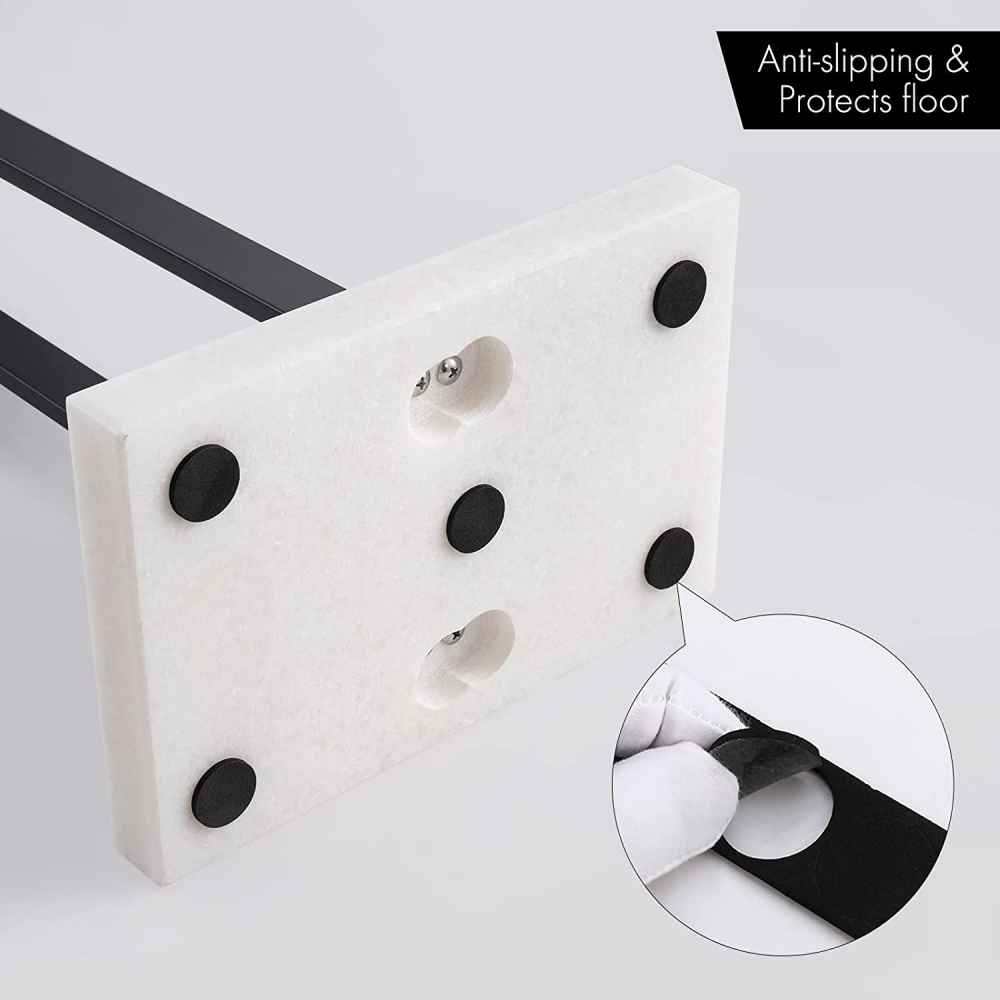 20 in. x 34 in. Floor Mount Matte Black Towel Rack Stainless Steel