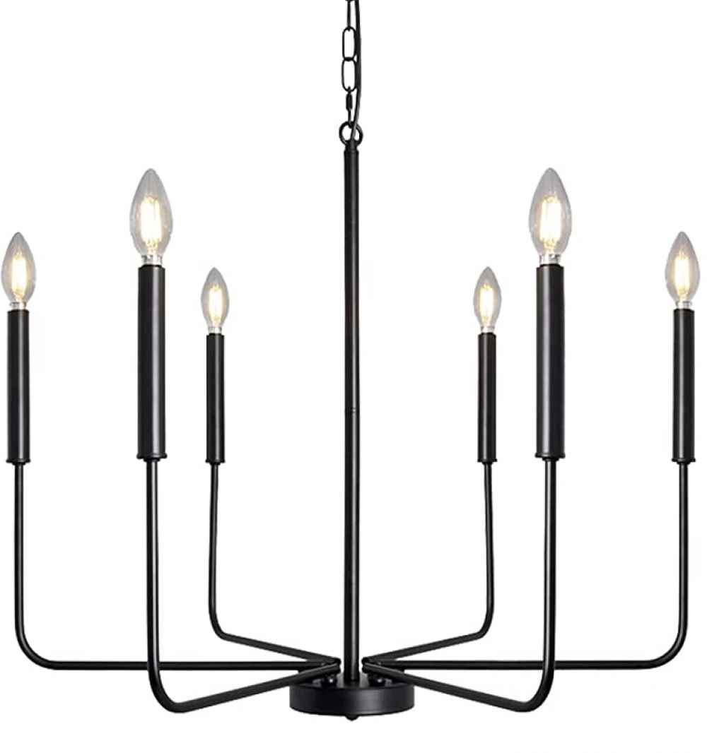 Ceiling Mount Chandelier Chandelier in Matte Black UL Certified 60W Per Socket