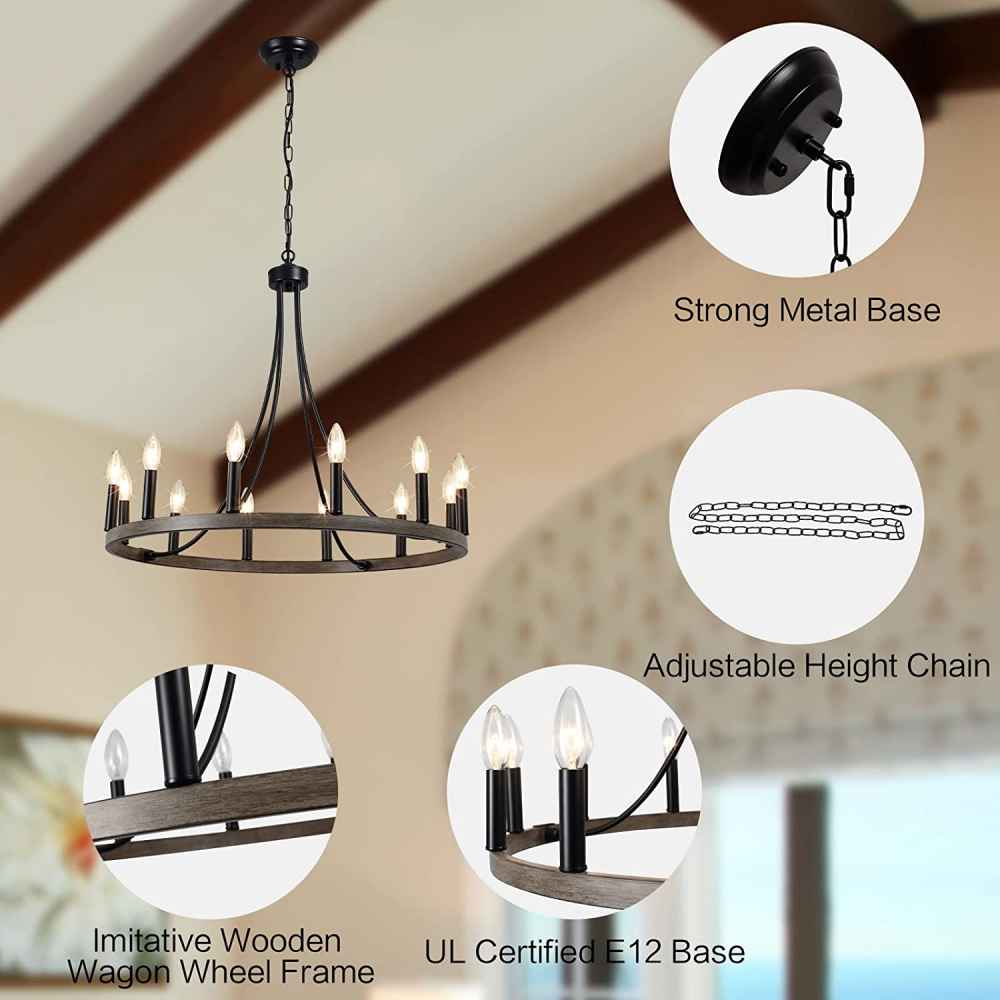 Ceiling Mount Chandelier in Brown UL Certified 60W Per Socket