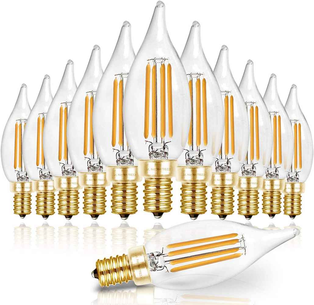 4W Bulb Socket Light Bulb Warm White Glass One Piece