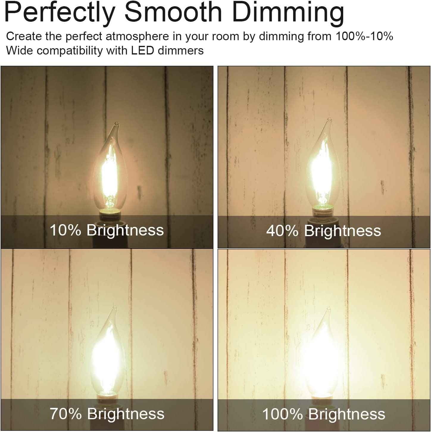4W Bulb Socket Light Bulb Warm White Glass One Piece