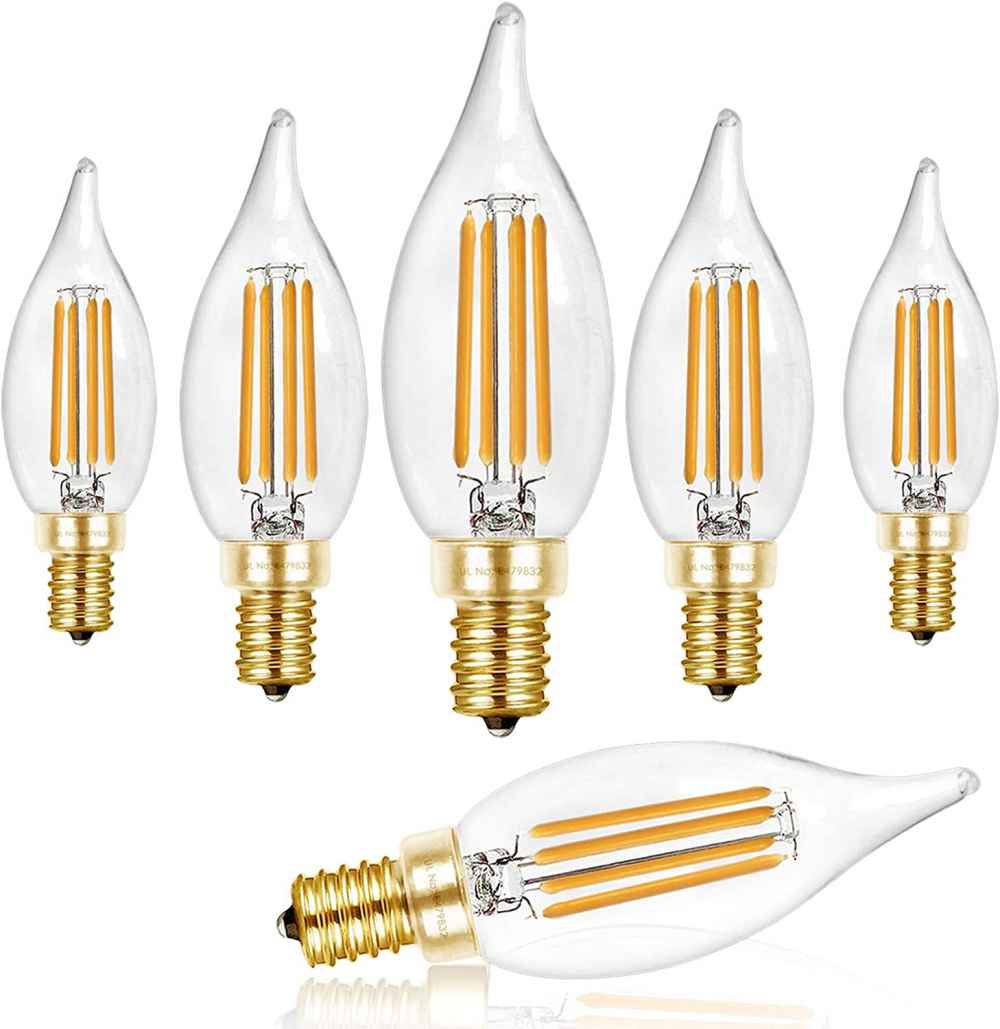 4W Bulb Socket Light Bulb Warm White Glass One Piece