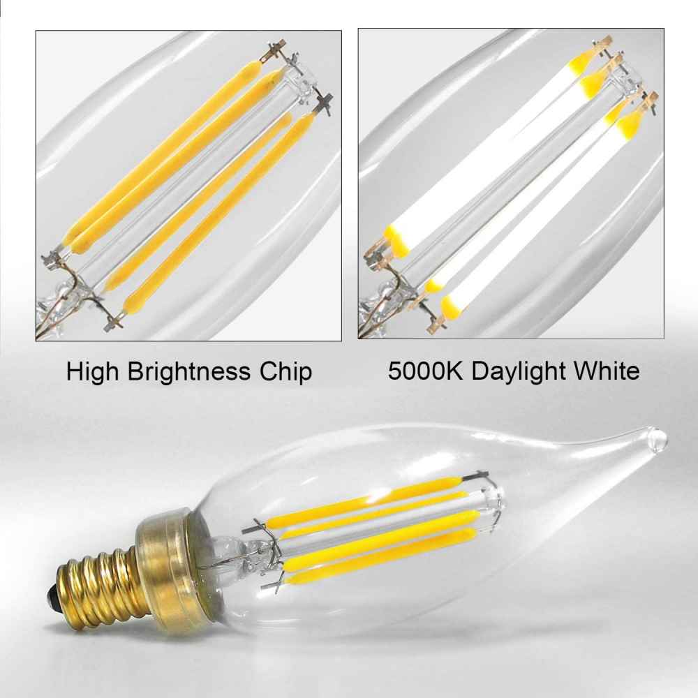 4W Bulb Socket Light Bulb White Glass One Piece