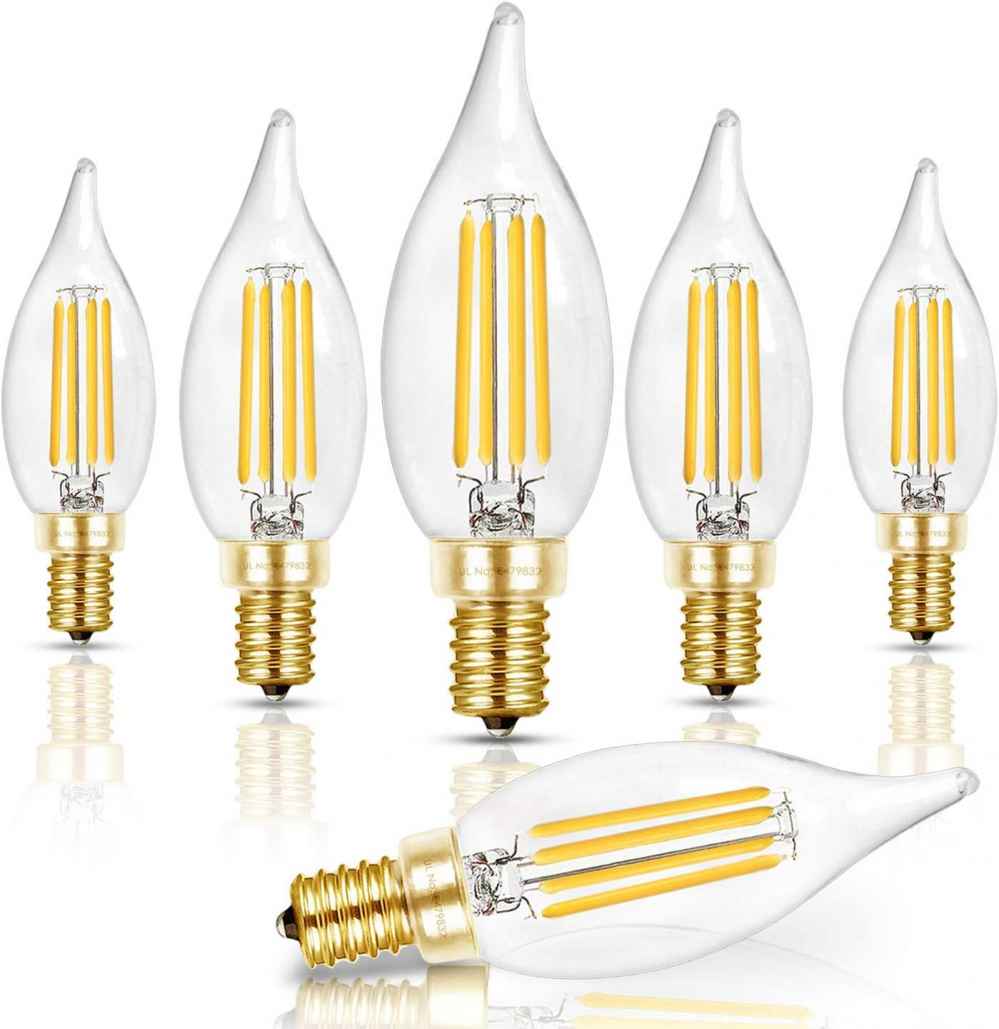 4W Bulb Socket Light Bulb White Glass One Piece