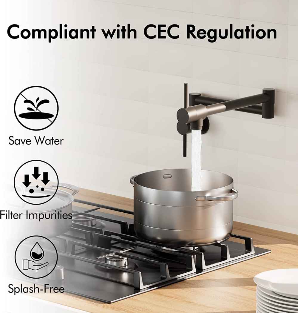 1 Hole CUPC Black Kitchen Sink Faucet Matte Black Brass
