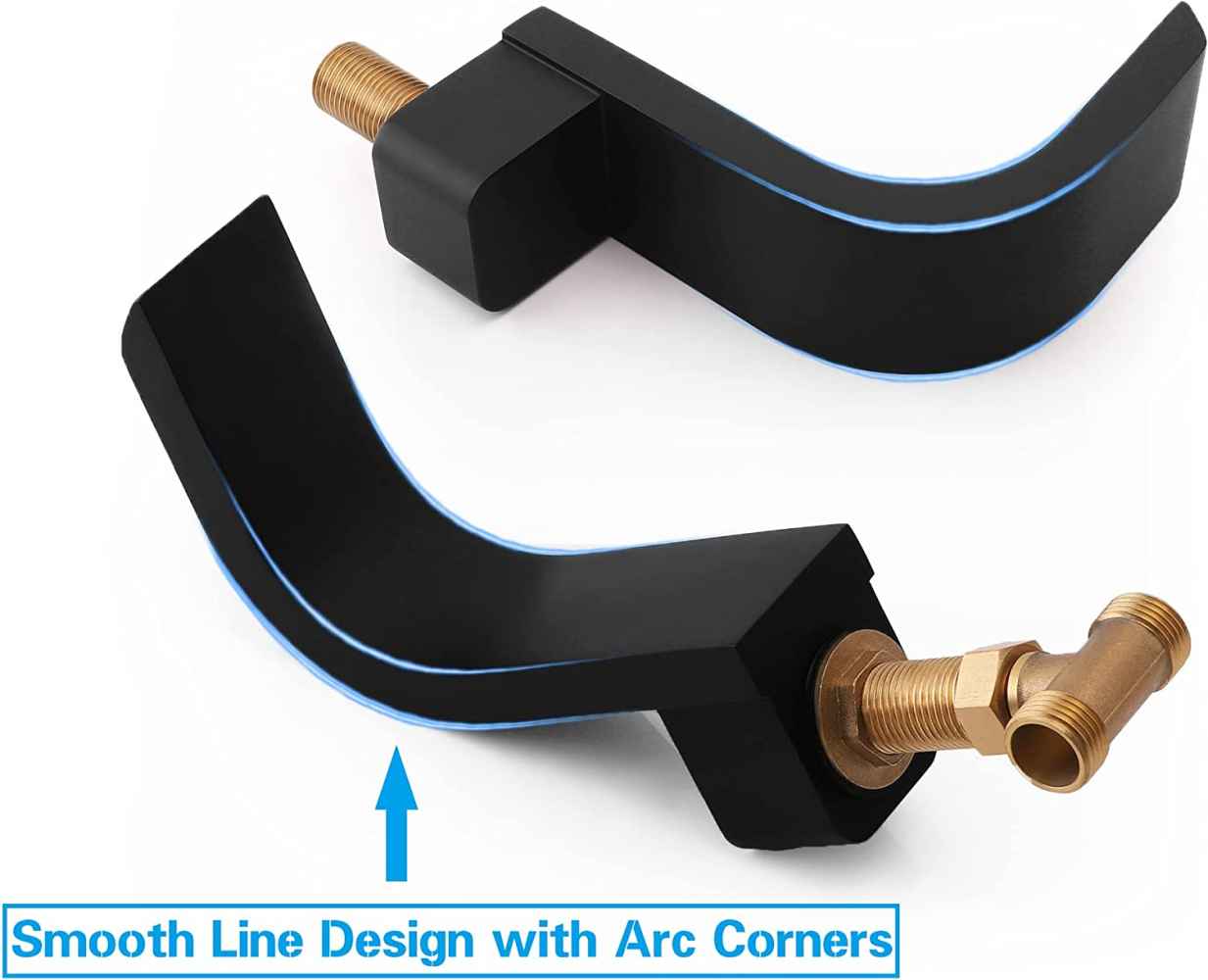 3H8-in. Black Bathroom Sink Faucet Black Brass