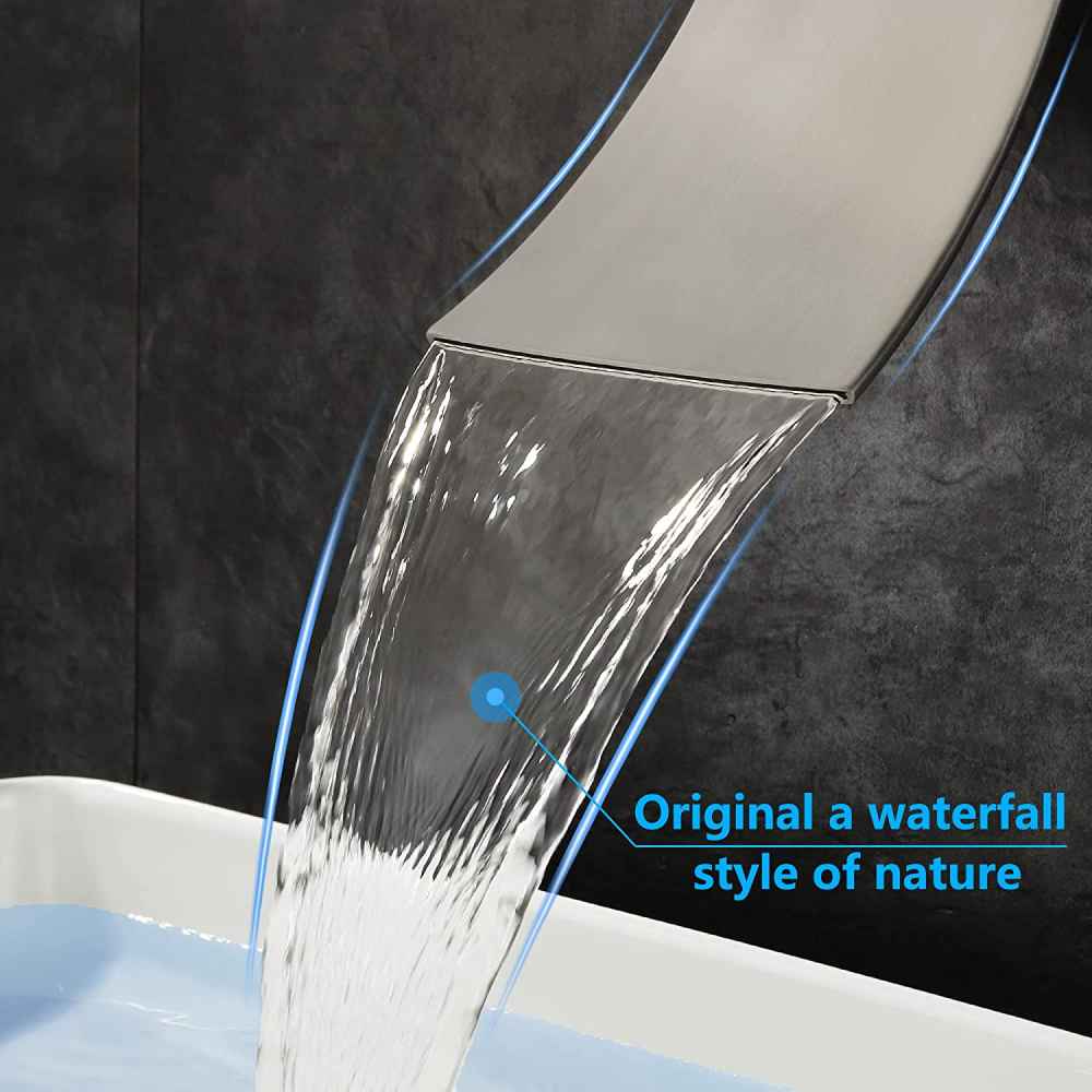 2 Hole Brushed Bathroom Sink Faucet Brushed Nickel Brass