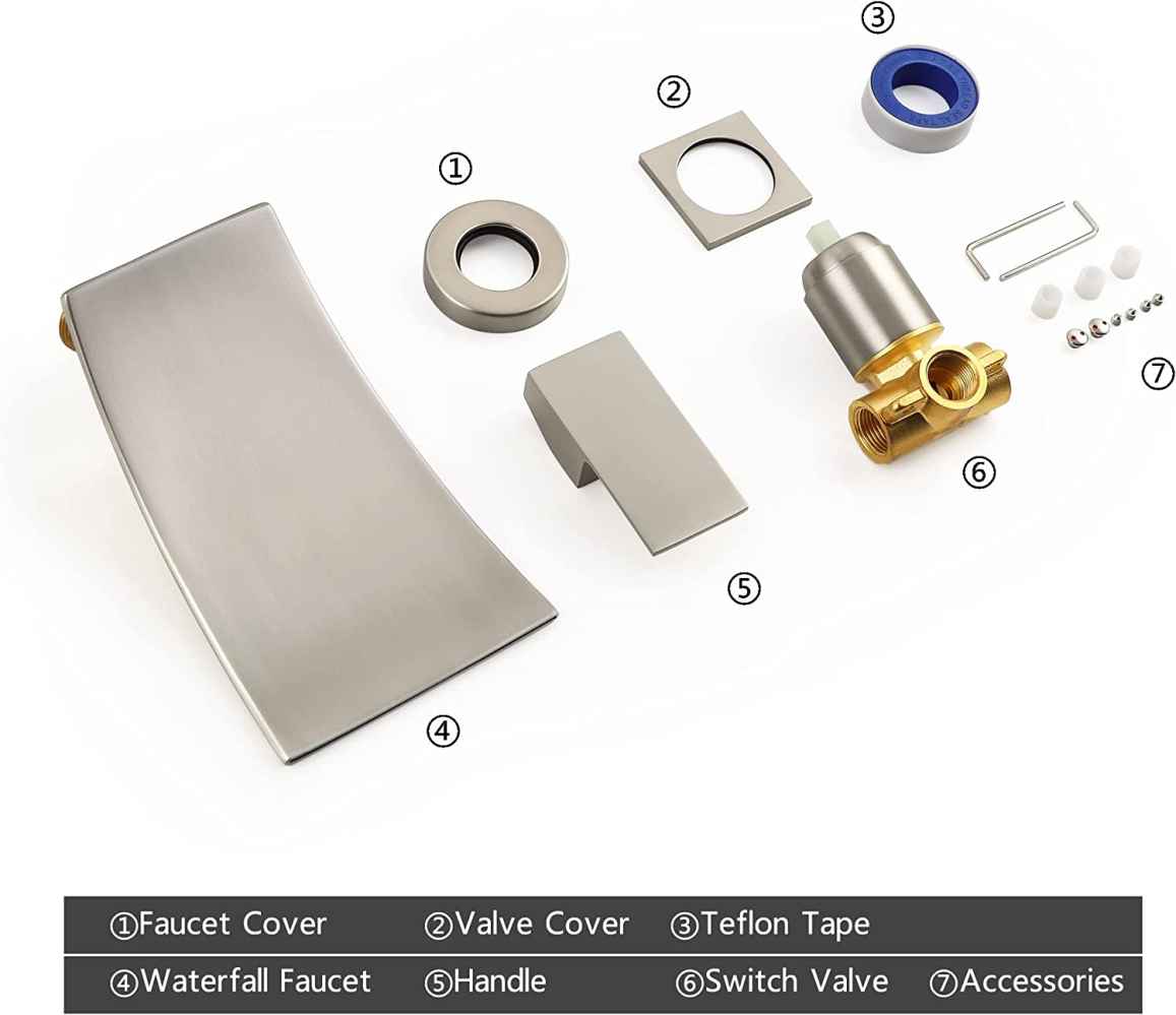 2 Hole Brushed Bathroom Sink Faucet Brushed Nickel Brass