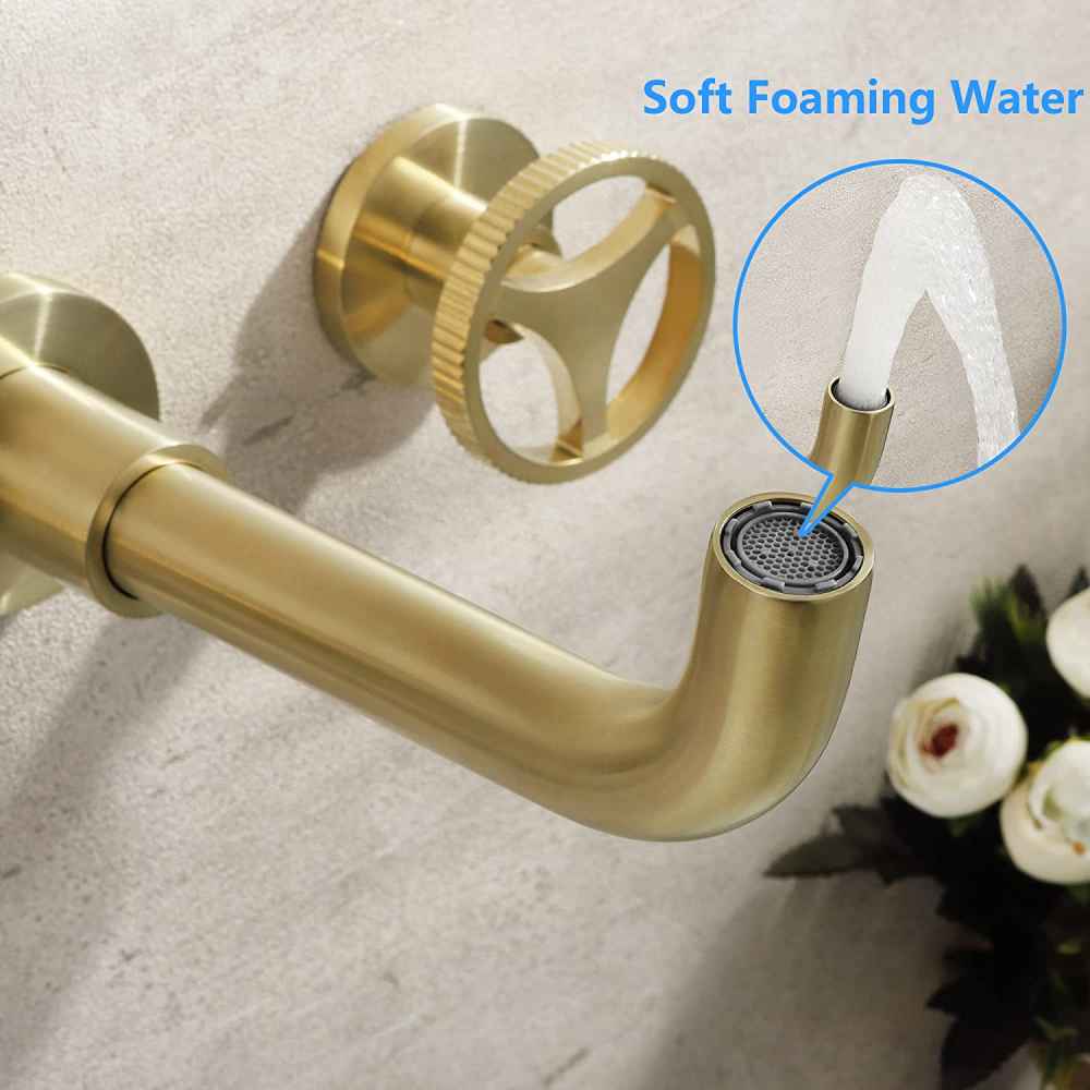 3H8-in. Brushed Bathroom Sink Faucet Gold Brass