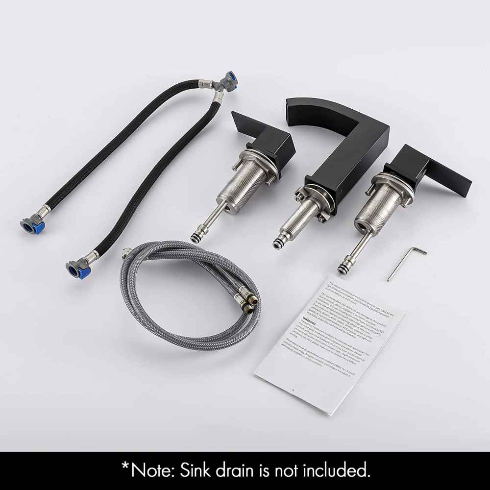 3H8-in. Matte Bathroom Sink Faucet Black Stainless Steel