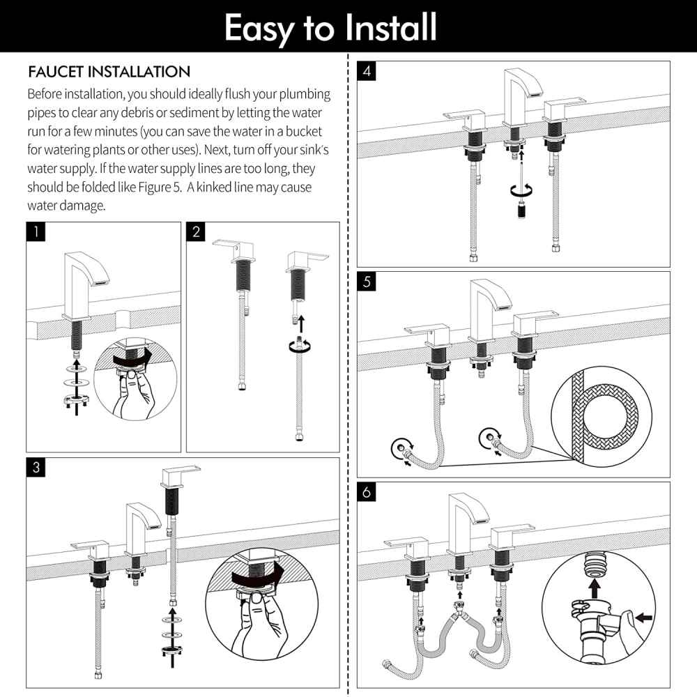 3H8-in. Matte Bathroom Sink Faucet Black Stainless Steel