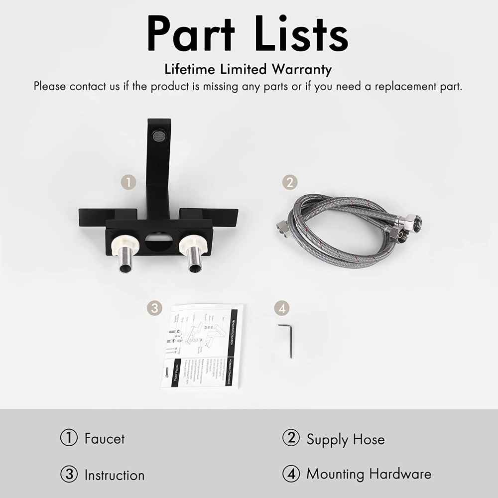3H4-in. Matte Bathroom Sink Faucet Black Stainless Steel