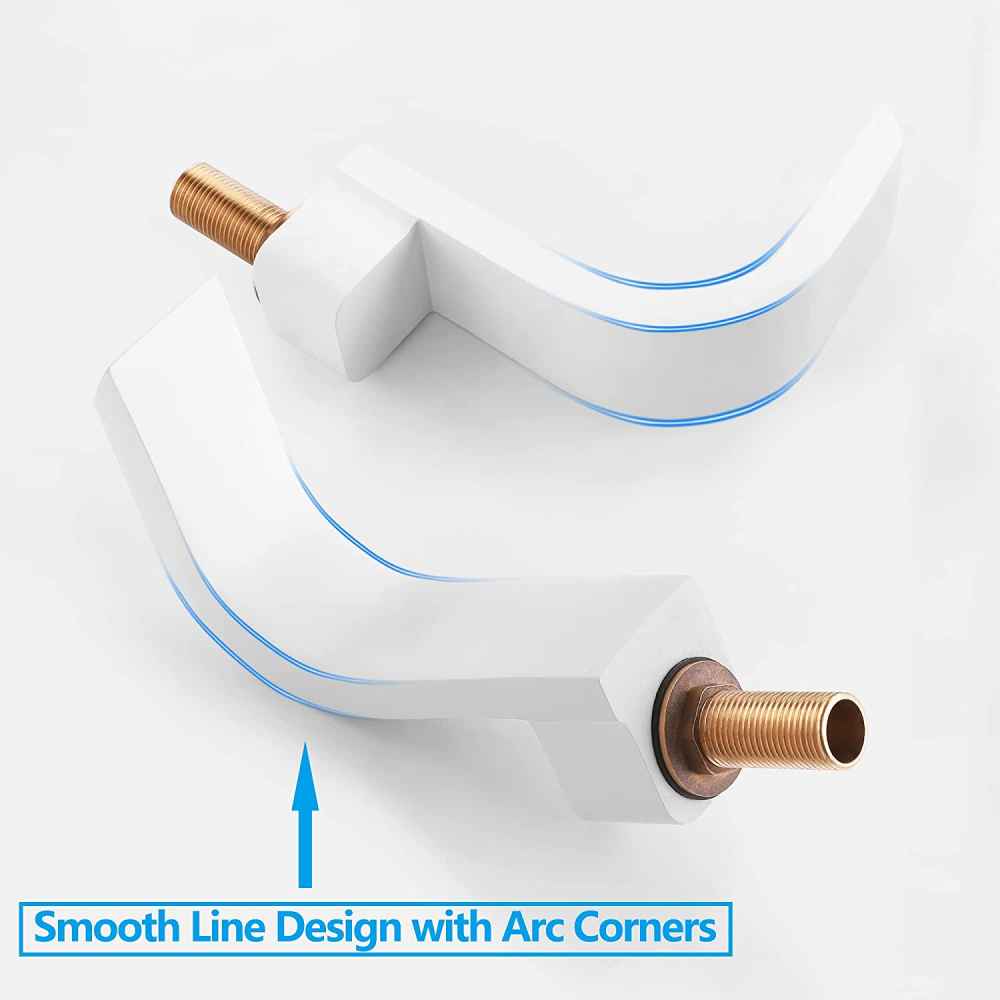 3H8-in. White Bathroom Sink Faucet White Brass