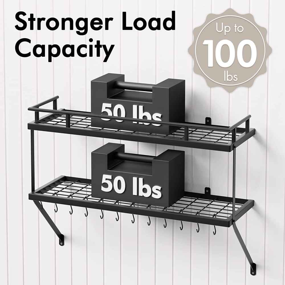 30 in. x 9.8 in. x 20.5 in. Iron Kitchen Pot-Pan Organizer