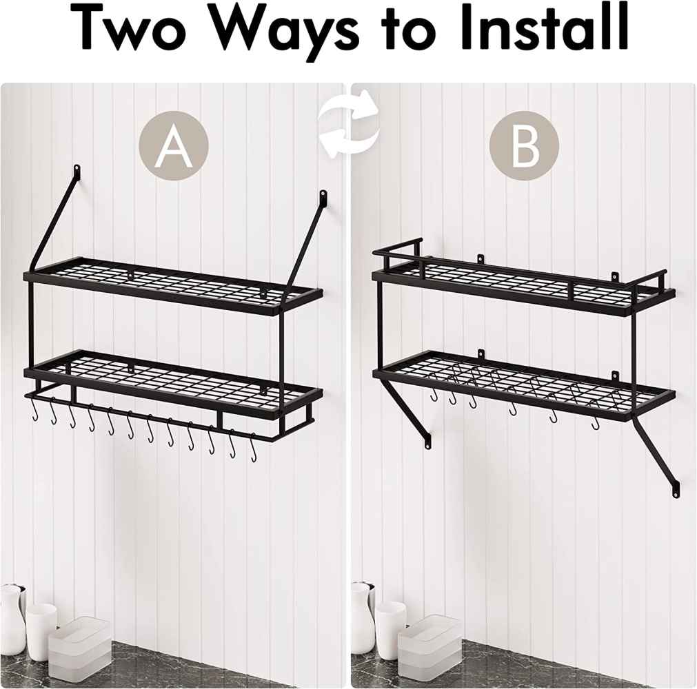 30 in. x 9.8 in. x 20.5 in. Iron Kitchen Pot-Pan Organizer