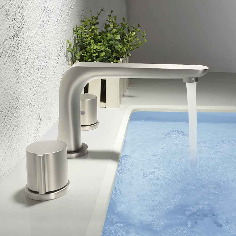 3H8-in. Brushed Nickel Bathroom Sink Faucet Brushed Nickel Brass