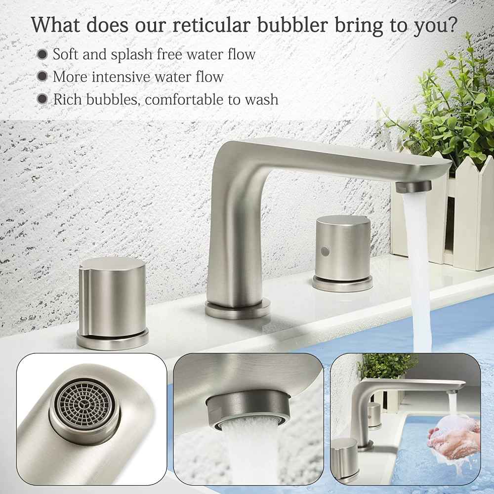 3H8-in. Brushed Nickel Bathroom Sink Faucet Brushed Nickel Brass