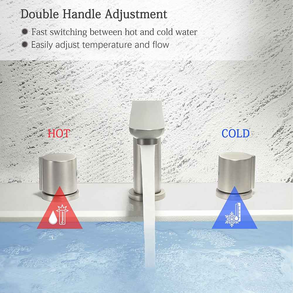 3H8-in. Brushed Nickel Bathroom Sink Faucet Brushed Nickel Brass