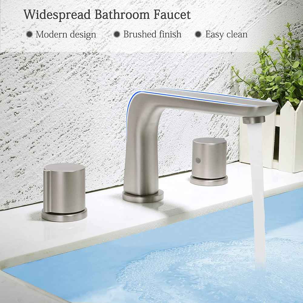 3H8-in. Brushed Nickel Bathroom Sink Faucet Brushed Nickel Brass
