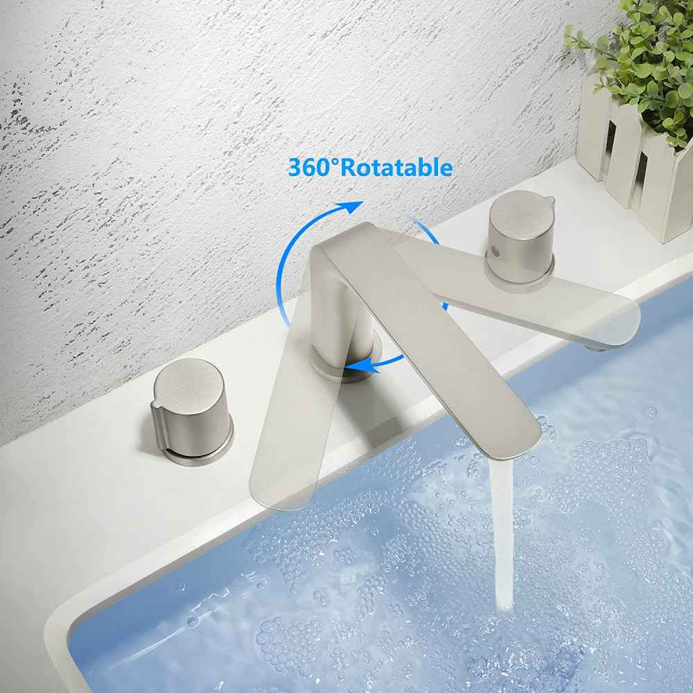 3H8-in. Brushed Nickel Bathroom Sink Faucet Brushed Nickel Brass