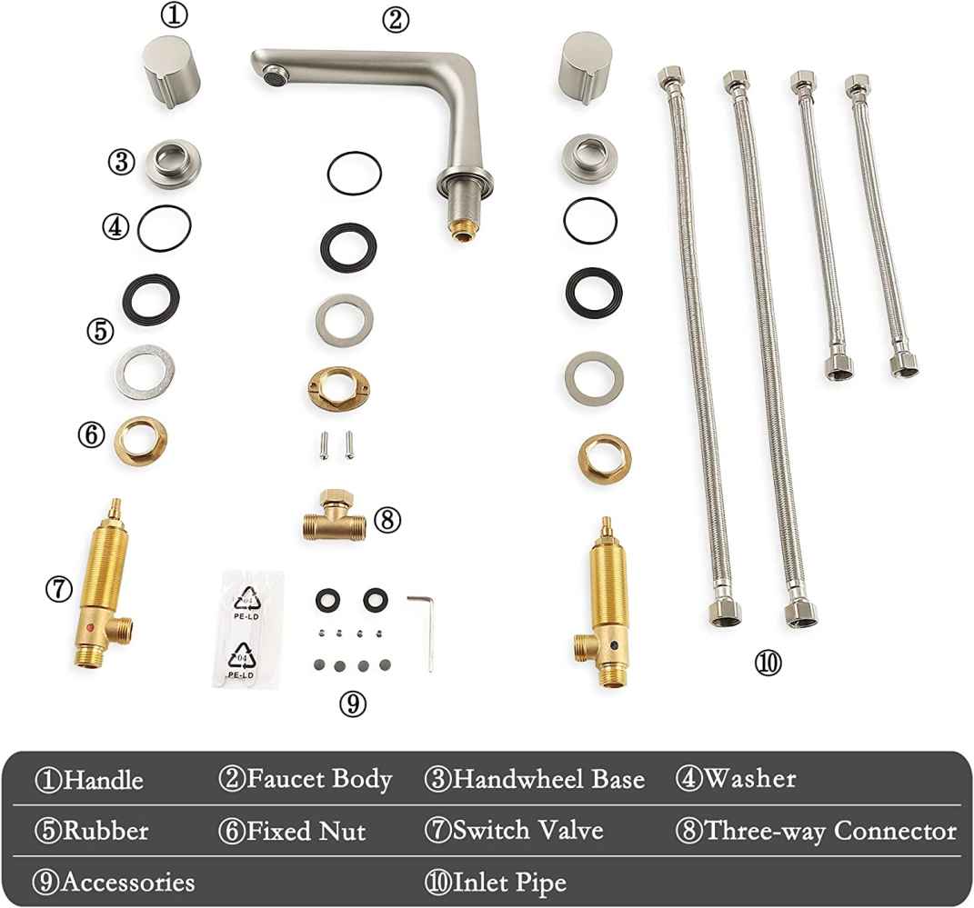 3H8-in. Brushed Nickel Bathroom Sink Faucet Brushed Nickel Brass